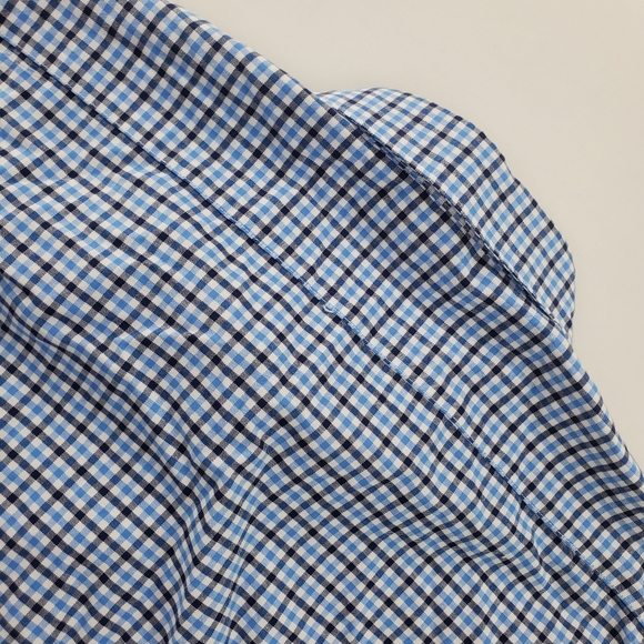 Barbour Shirt Blue Blk Wht Plaid Gingham Tailored Fit L/S Button Down Men’s 2XL - Picture 6 of 12